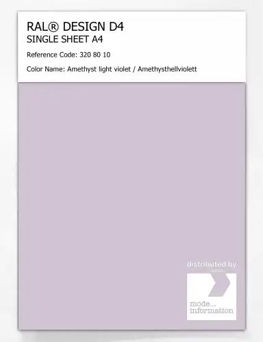 Artikelbild des Artikels “RAL® DESIGN D4 SINGLE SHEET A4 320 80 10 Amethyst light violet / Amethysthellviolett “