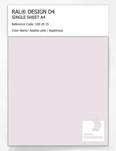 Artikelbild des Artikels “RAL® DESIGN D4 SINGLE SHEET A4 330 20 15 Apatite pink / Apatitrosa “