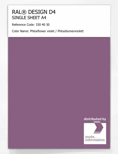 Artikelbild des Artikels “RAL® DESIGN D4 SINGLE SHEET A4 330 40 30 Phloxflower violet / Phloxblumenviolett “