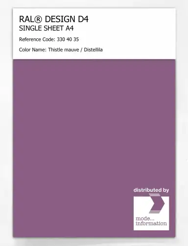 Artikelbild des Artikels “RAL® DESIGN D4 SINGLE SHEET A4 330 40 35 Thistle mauve / Distellila “