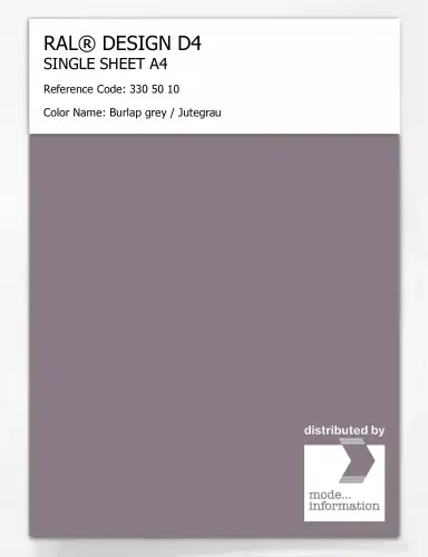 Artikelbild des Artikels “RAL® DESIGN D4 SINGLE SHEET A4 330 50 10 Burlap grey / Jutegrau “