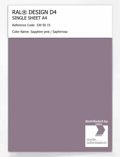 Artikelbild des Artikels “RAL® DESIGN D4 SINGLE SHEET A4 330 50 15 Sapphire pink / Saphirrosa “