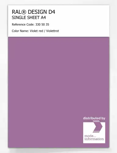 Artikelbild des Artikels “RAL® DESIGN D4 SINGLE SHEET A4 330 50 35 Violet red / Violettrot “
