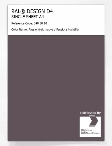 Artikelbild des Artikels “RAL® DESIGN D4 SINGLE SHEET A4 340 30 10 Passionfruit mauve / Passionsfruchtlila “