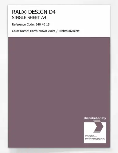 Artikelbild des Artikels “RAL® DESIGN D4 SINGLE SHEET A4 340 40 15 Earth brown violet / Erdbraunviolett “