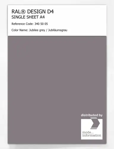 Artikelbild des Artikels “RAL® DESIGN D4 SINGLE SHEET A4 340 50 05 Jubilee grey / Jubiläumsgrau “