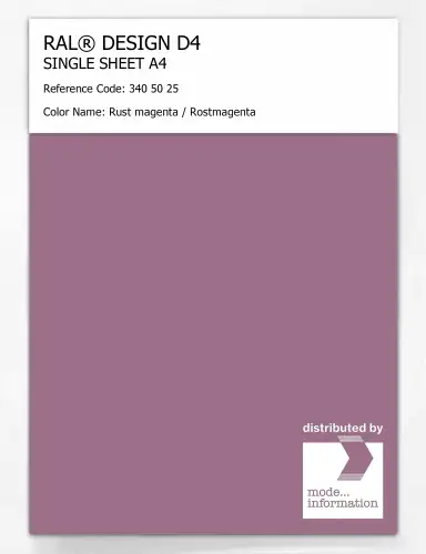 Artikelbild des Artikels “RAL® DESIGN D4 SINGLE SHEET A4 340 50 25 Rust magenta / Rostmagenta “