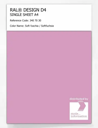 Artikelbild des Artikels “RAL® DESIGN D4 SINGLE SHEET A4 340 70 30 Soft fuschia / Softfuchsia “