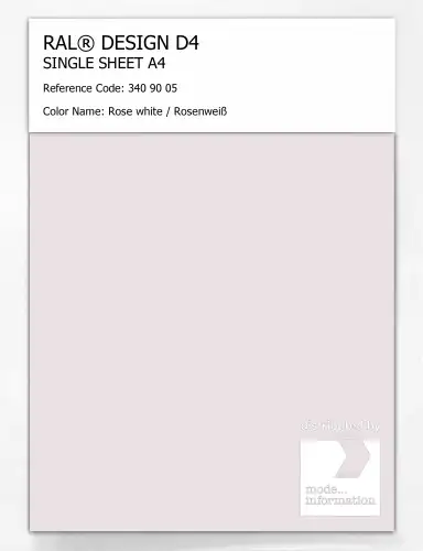 Artikelbild des Artikels “RAL® DESIGN D4 SINGLE SHEET A4 340 90 05 Rose white / Rosenweiß “