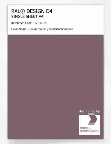 Artikelbild des Artikels “RAL® DESIGN D4 SINGLE SHEET A4 350 40 15 Opium mauve / Schlafmohnmauve “