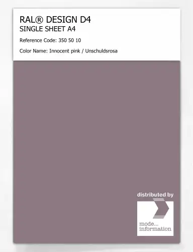 Artikelbild des Artikels “RAL® DESIGN D4 SINGLE SHEET A4 350 50 10 Innocent pink / Unschuldsrosa “