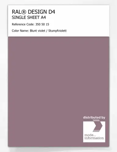 Artikelbild des Artikels “RAL® DESIGN D4 SINGLE SHEET A4 350 50 15 Blunt violet / Stumpfviolett “