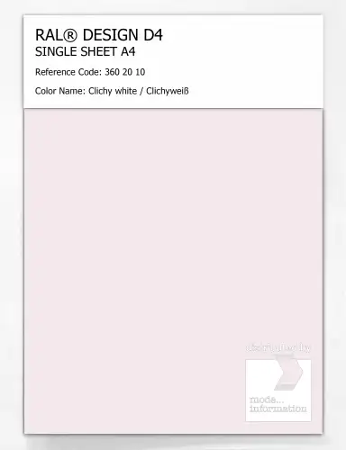 Artikelbild des Artikels “RAL® DESIGN D4 SINGLE SHEET A4 360 20 10 Clichy white / Clichyweiß “