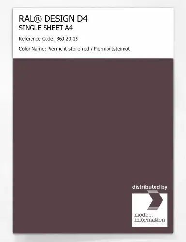 Artikelbild des Artikels “RAL® DESIGN D4 SINGLE SHEET A4 360 20 15 Piermont stone red / Piermontsteinrot “