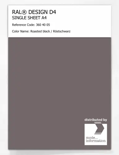 Artikelbild des Artikels “RAL® DESIGN D4 SINGLE SHEET A4 360 40 05 Roasted black / Röstschwarz “