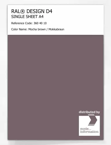 Artikelbild des Artikels “RAL® DESIGN D4 SINGLE SHEET A4 360 40 10 Mocha brown / Mokkabraun “