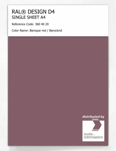Artikelbild des Artikels “RAL® DESIGN D4 SINGLE SHEET A4 360 40 20 Baroque red / Barockrot “