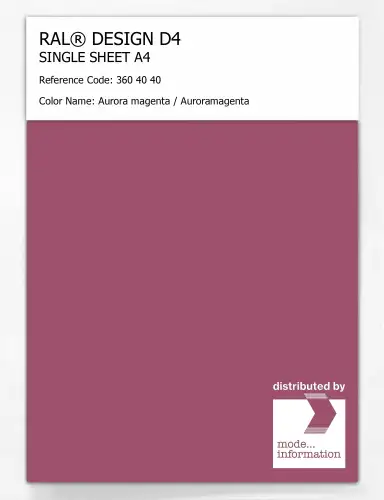 Artikelbild des Artikels “RAL® DESIGN D4 SINGLE SHEET A4 360 40 40 Aurora magenta / Auroramagenta “