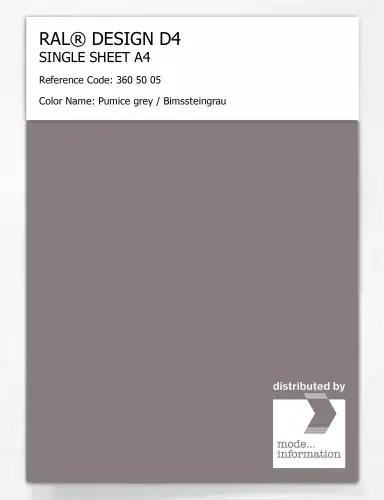 Artikelbild des Artikels “RAL® DESIGN D4 SINGLE SHEET A4 360 50 05 Pumice grey / Bimssteingrau “