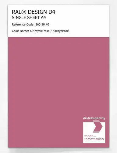 Artikelbild des Artikels “RAL® DESIGN D4 SINGLE SHEET A4 360 50 40 Kir royale rose / Kirroyalrosé “