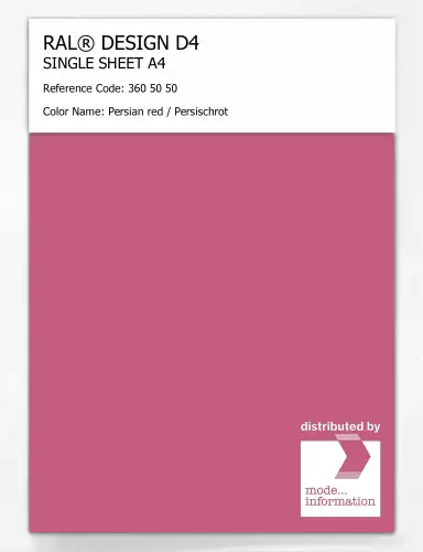 Artikelbild des Artikels “RAL® DESIGN D4 SINGLE SHEET A4 360 50 50 Persian red / Persischrot “