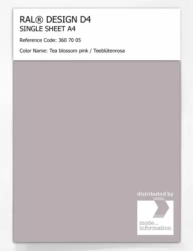 Artikelbild des Artikels “RAL® DESIGN D4 SINGLE SHEET A4 360 70 05 Tea blossom pink / Teeblütenrosa “