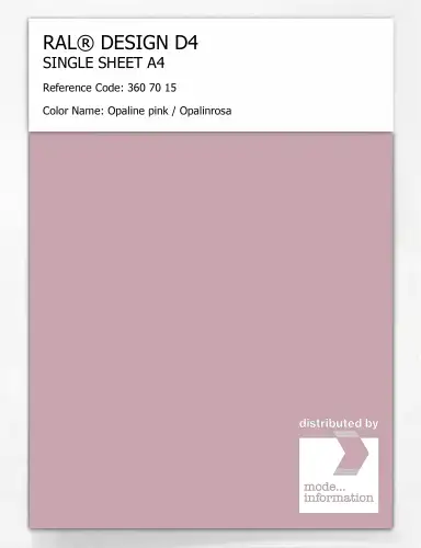 Artikelbild des Artikels “RAL® DESIGN D4 SINGLE SHEET A4 360 70 15 Opaline pink / Opalinrosa “