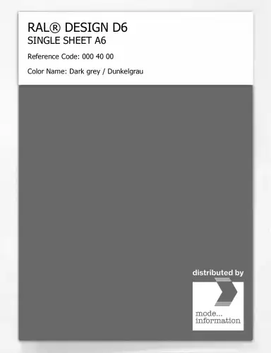 Artikelbild des Artikels “RAL® DESIGN D6 SINGLE SHEET A6 000 40 00 Dark grey / Dunkelgrau “