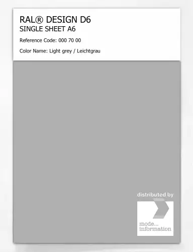 Artikelbild des Artikels “RAL® DESIGN D6 SINGLE SHEET A6 000 70 00 Light grey / Leichtgrau “