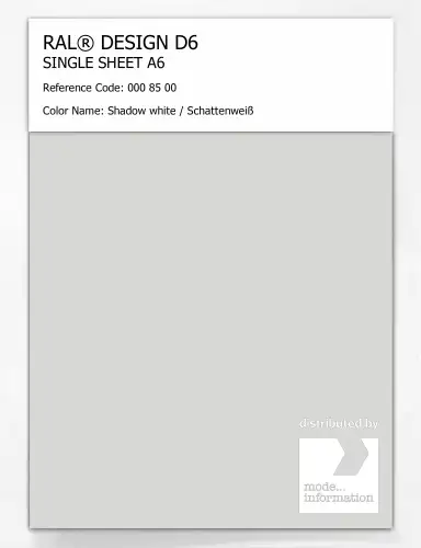 Artikelbild des Artikels “RAL® DESIGN D6 SINGLE SHEET A6 000 85 00 Shadow white / Schattenweiß “