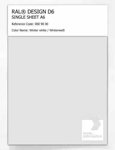 Artikelbild des Artikels “RAL® DESIGN D6 SINGLE SHEET A6 000 90 00 Winter white / Winterweiß “