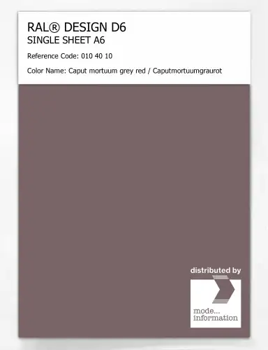 Artikelbild des Artikels “RAL® DESIGN D6 SINGLE SHEET A6 010 40 10 Caput mortuum grey red / Caputmortuumgraurot “