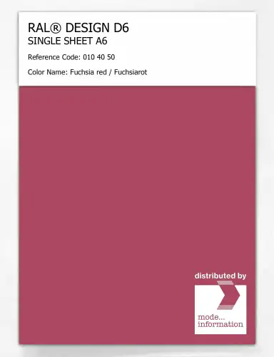 Artikelbild des Artikels “RAL® DESIGN D6 SINGLE SHEET A6 010 40 50 Fuchsia red / Fuchsiarot “