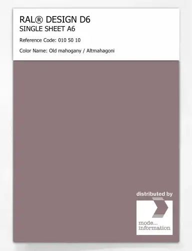 Artikelbild des Artikels “RAL® DESIGN D6 SINGLE SHEET A6 010 50 10 Old mahogany / Altmahagoni “