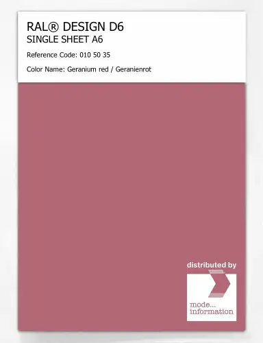 Artikelbild des Artikels “RAL® DESIGN D6 SINGLE SHEET A6 010 50 35 Geranium red / Geranienrot “