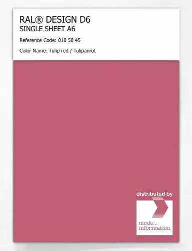 Artikelbild des Artikels “RAL® DESIGN D6 SINGLE SHEET A6 010 50 45 Tulip red / Tulipanrot “