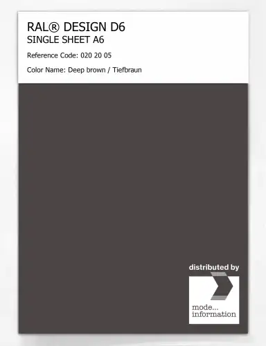 Artikelbild des Artikels “RAL® DESIGN D6 SINGLE SHEET A6 020 20 05 Deep brown / Tiefbraun “