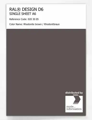Artikelbild des Artikels “RAL® DESIGN D6 SINGLE SHEET A6 020 30 05 Rhodonite brown / Rhodonitbraun “