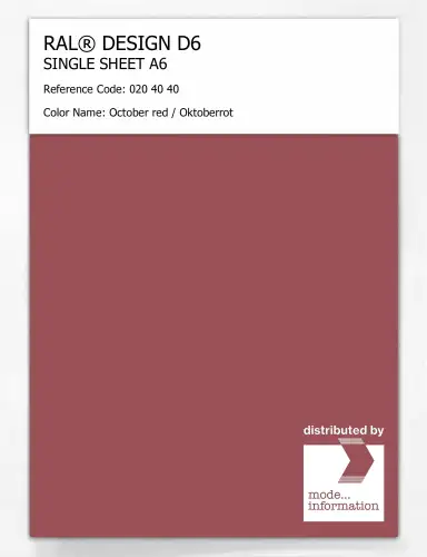 Artikelbild des Artikels “RAL® DESIGN D6 SINGLE SHEET A6 020 40 40 October red / Oktoberrot “