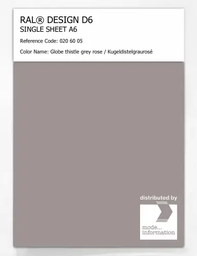 Artikelbild des Artikels “RAL® DESIGN D6 SINGLE SHEET A6 020 60 05 Globe thistle grey rose / Kugeldistelgraurosé “