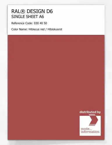 Artikelbild des Artikels “RAL® DESIGN D6 SINGLE SHEET A6 030 40 50 Hibiscus red / Hibiskusrot “
