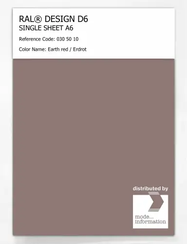 Artikelbild des Artikels “RAL® DESIGN D6 SINGLE SHEET A6 030 50 10 Earth red / Erdrot “