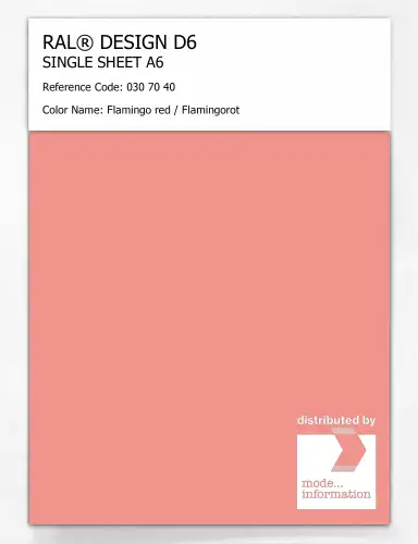 Artikelbild des Artikels “RAL® DESIGN D6 SINGLE SHEET A6 030 70 40 Flamingo red / Flamingorot “