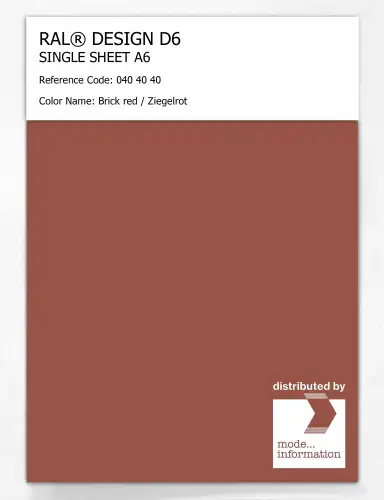 Artikelbild des Artikels “RAL® DESIGN D6 SINGLE SHEET A6 040 40 40 Brick red / Ziegelrot “