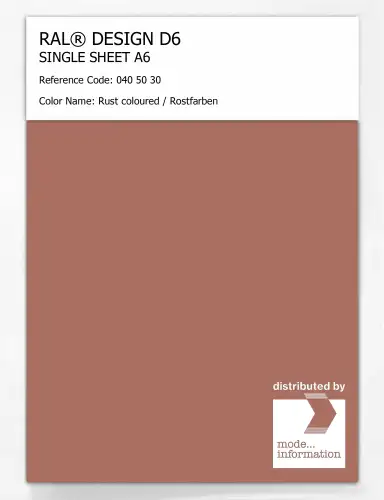Artikelbild des Artikels “RAL® DESIGN D6 SINGLE SHEET A6 040 50 30 Rust coloured / Rostfarben “