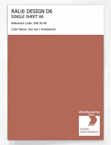Artikelbild des Artikels “RAL® DESIGN D6 SINGLE SHEET A6 040 50 40 Ant red / Ameisenrot “