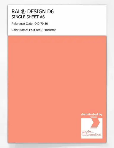 Artikelbild des Artikels “RAL® DESIGN D6 SINGLE SHEET A6 040 70 50 Fruit red / Fruchtrot “