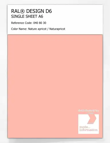 Artikelbild des Artikels “RAL® DESIGN D6 SINGLE SHEET A6 040 80 30 Nature apricot / Naturapricot “
