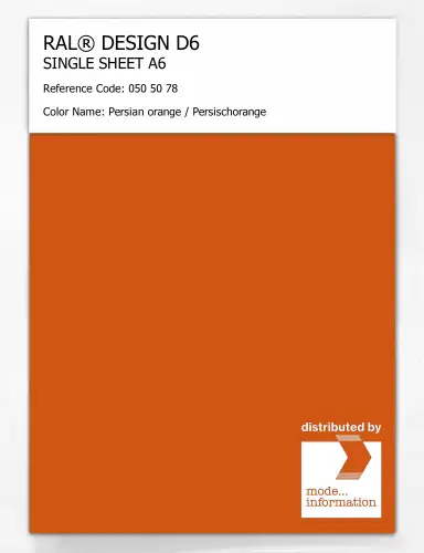 Artikelbild des Artikels “RAL® DESIGN D6 SINGLE SHEET A6 050 50 78 Persian orange / Persischorange “