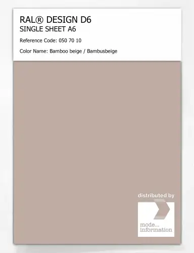Artikelbild des Artikels “RAL® DESIGN D6 SINGLE SHEET A6 050 70 10 Bamboo beige / Bambusbeige “